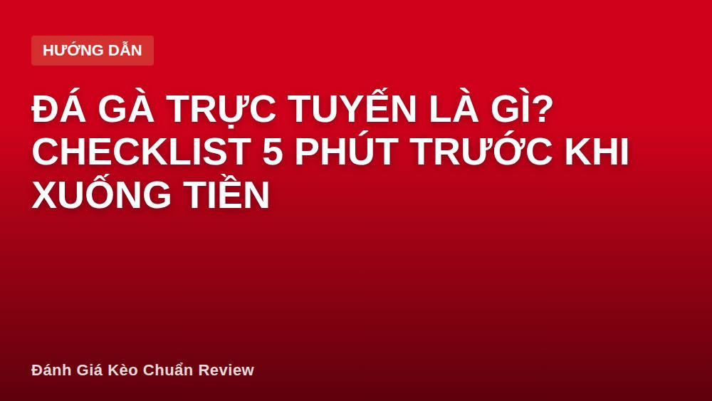 Đá gà trực tuyến là gì? Checklist 5 phút trước khi xuống tiền